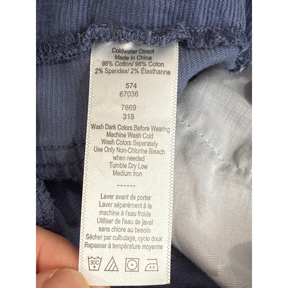 Coldwater Creek Corduroy Jeggings Slate Blue Stretch Cotton Size 14 Pull On Pant - Picture 6 of 6